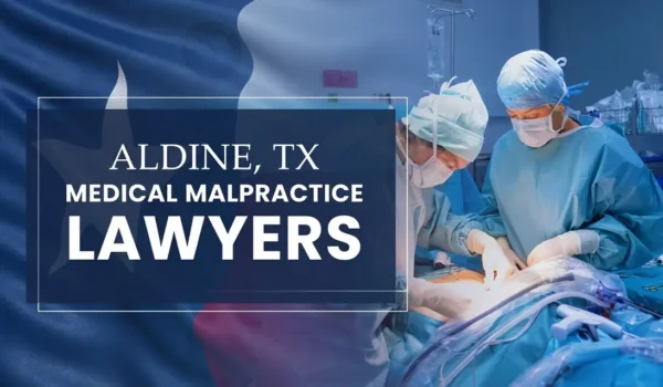 The State flag of Texas blending into a healthcare setting in Aldine where medical negligence has occurred, depicting the need for Medical Malpractice Lawyers to help patients harmed by medical professionals and healthcare facilities.