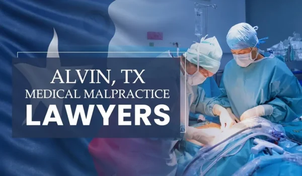The State flag of Texas blending into a healthcare setting in Alvin where medical negligence has occurred, depicting the need for Medical Malpractice Lawyers to help patients harmed by medical professionals and healthcare facilities.