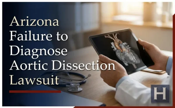 Un profesional de la salud examina un modelo 3D del corazón en una tableta, lo que pone de relieve las complejidades que un abogado especializado en casos de falta de diagnóstico de disección aórtica en Arizona aborda en nombre de sus clientes.