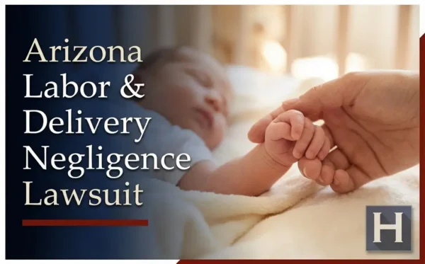 La mano de un adulto sostiene con delicadeza la manita de un recién nacido, lo que ilustra las preocupaciones sobre una posible negligencia durante el parto que tienen las familias que buscan un abogado especializado en negligencia durante el parto en Arizona.