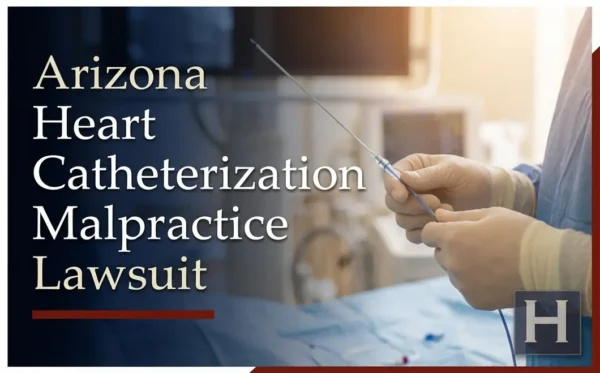 Un profesional médico con guantes sostiene un catéter, lo que pone de relieve la labor de un abogado especializado en negligencia médica en cateterismos cardíacos de Arizona.