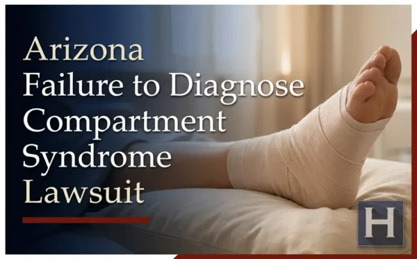 A person's bandaged leg rests on a pillow, illustrating an Arizona Failure to Diagnose Compartment Syndrome lawyer's commitment to protecting patient rights.