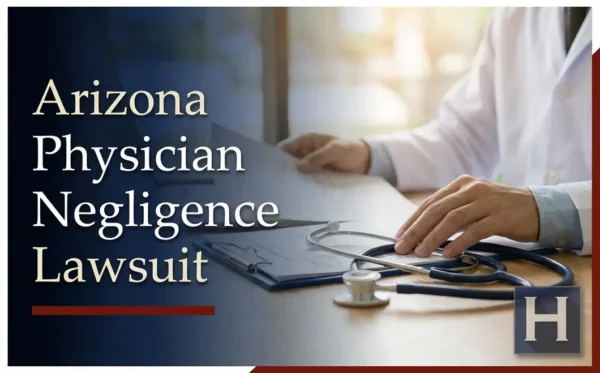 Un profesional de la salud revisa historiales médicos en un escritorio con un estetoscopio, lo que pone de relieve cómo un abogado especializado en negligencia médica de Arizona ayuda a quienes se enfrentan a posibles errores.