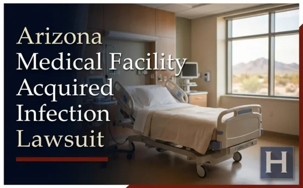 An empty hospital room with a bed and desert view in Arizona highlights the role of a Medical Facility Acquired Infection lawyer.