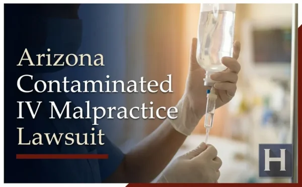 A medical professional in white gloves adjusts an IV drip, illustrating an Arizona Contaminated IV Malpractice lawyer advocating for patient safety.