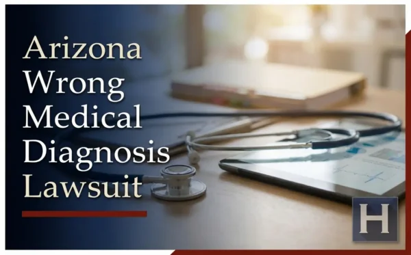Un estetoscopio descansa sobre un escritorio junto a documentos médicos y una tableta, lo que ilustra el trabajo de un abogado especializado en diagnósticos médicos erróneos de Arizona.