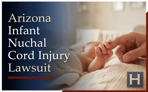 La manita de un bebé sujeta con delicadeza el dedo de un adulto, lo que refleja la importancia de contar con el mejor abogado especializado en lesiones por cordón nucal en bebés de Arizona ante posibles problemas médicos.