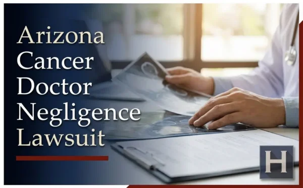 Un médico revisa imágenes médicas y documentos, lo que ilustra el complejo ámbito de la negligencia médica en casos de cáncer en Arizona, en el que un abogado experto ofrece representación legal.