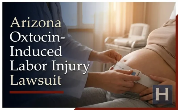 Un profesional de la salud supervisa a una mujer embarazada, lo que ilustra el contexto en el que trabaja un abogado especializado en lesiones por parto inducido con oxitocina en Arizona.