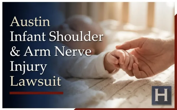 La mano de un adulto sostiene con delicadeza la mano de un bebé, lo que ilustra las preocupaciones de un abogado especializado en lesiones nerviosas en los hombros y brazos de bebés en Austin.