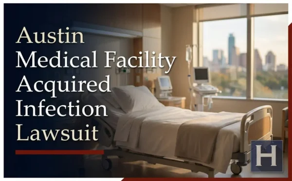 Una habitación de hospital vacía y luminosa en Austin, con un soporte para suero y equipo médico, ilustra el trabajo de un abogado especializado en infecciones nosocomiales.