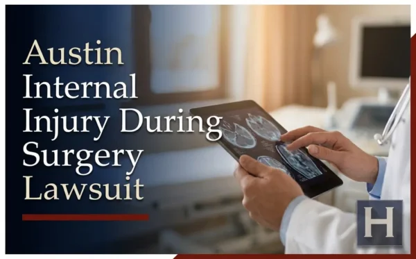 Un profesional médico en una bata blanca revisa imágenes médicas en una tableta en un entorno hospitalario, lo que ilustra cómo un abogado de Austin lesión interna durante la cirugía puede ayudar.