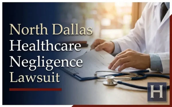 A physician sits at a table with a stethoscope and a patient chart showing medical negligence, exemplifying the need for North Dallas medical malpractice lawyers.