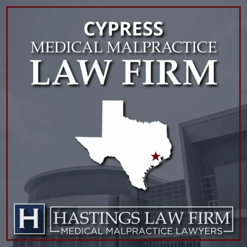 Texas Mapa que indica el lugar donde los abogados de negligencia Hastings Law Firm médica representan a pacientes lesionados en casos de litigio relacionados con la atención médica