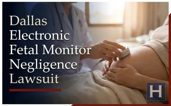 Un médico utiliza un monitor fetal electrónico sobre el abdomen de una mujer embarazada en una sala muy iluminada, lo que pone de manifiesto la preocupación por una posible negligencia en el uso del monitor fetal electrónico, sobre la que un abogado de Dallas ofrece asesoramiento legal.