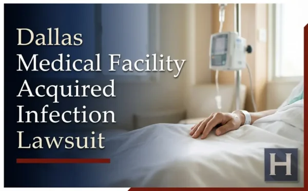 A patient in a hospital bed with an IV drip illustrates potential Medical Facility Acquired Infection concerns a Dallas lawyer could address.