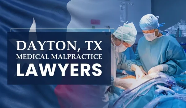 The State flag of Texas blending into a healthcare setting in Dayton where medical negligence has occurred, depicting the need for Medical Malpractice Lawyers to help patients harmed by medical professionals and healthcare facilities.