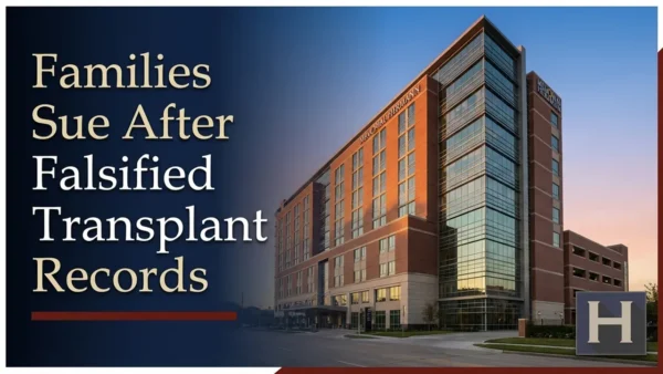 A photo of the Memorial Hermann building in Houston, Texas, where falsified transplant records resulted in a lawsuit.