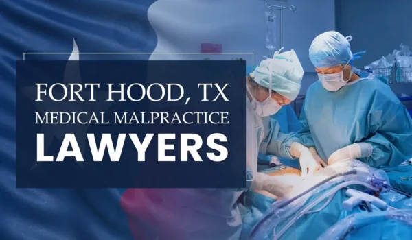 The State flag of Texas blending into a healthcare setting in Fort Hood where medical negligence has occurred, depicting the need for Medical Malpractice Lawyers to help patients harmed by medical professionals and healthcare facilities.