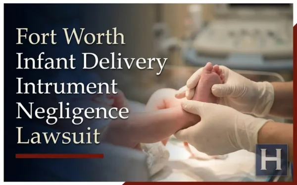 A gloved medical professional gently holds an infant's foot, illustrating concerns about potential Infant Delivery Intrument Negligence for families seeking a Fort Worth Infant Delivery Intrument Negligence lawyer.