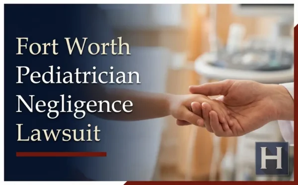 A doctor’s hand gently comforts a child's hand in a medical setting, highlighting concerns a Fort Worth Pediatrician Negligence lawyer addresses.