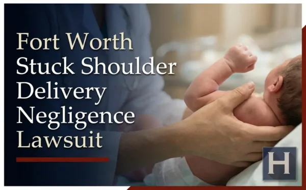 A medical professional's hands gently hold a newborn baby, illustrating a Fort Worth Stuck Shoulder Delivery Negligence lawyer's focus on potential concerns.