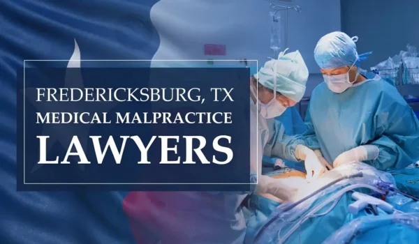The State flag of Texas blending into a healthcare setting in Fredericksburg where medical negligence has occurred, depicting the need for Medical Malpractice Lawyers to help patients harmed by medical professionals and healthcare facilities.