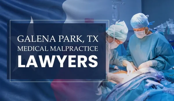 The State flag of Texas blending into a healthcare setting in Galena Park where medical negligence has occurred, depicting the need for Medical Malpractice Lawyers to help patients harmed by medical professionals and healthcare facilities.