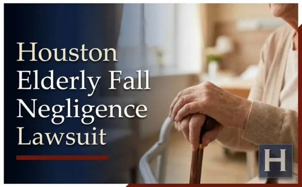 An elderly person's hands rest on a walking cane in an indoor setting, underscoring the need for a Houston Elderly Fall Negligence lawyer.