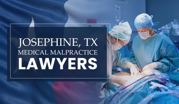 The State flag of Texas blending into a healthcare setting in Josephine where medical negligence has occurred, depicting the need for Medical Malpractice Lawyers to help patients harmed by medical professionals and healthcare facilities.
