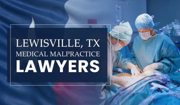 La bandera del Estado de Texas se funde con un entorno sanitario de Lewisville en el que se ha producido una negligencia médica, lo que representa la necesidad de que los abogados especializados en negligencias médicas ayuden a los pacientes perjudicados por los profesionales médicos y los centros sanitarios.
