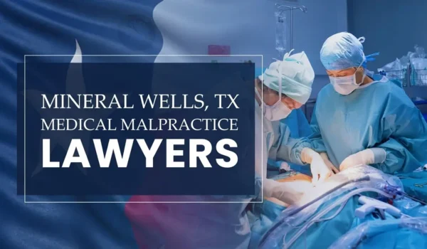 La bandera del Estado de Texas se mezcla con un entorno sanitario en Mineral Wells donde se ha producido una negligencia médica, lo que representa la necesidad de que los abogados especializados en negligencias médicas ayuden a los pacientes perjudicados por los profesionales médicos y los centros sanitarios.