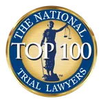national trial lawyers top 100 civil plaintiff lawyers badge awarded to Tommy Hastings