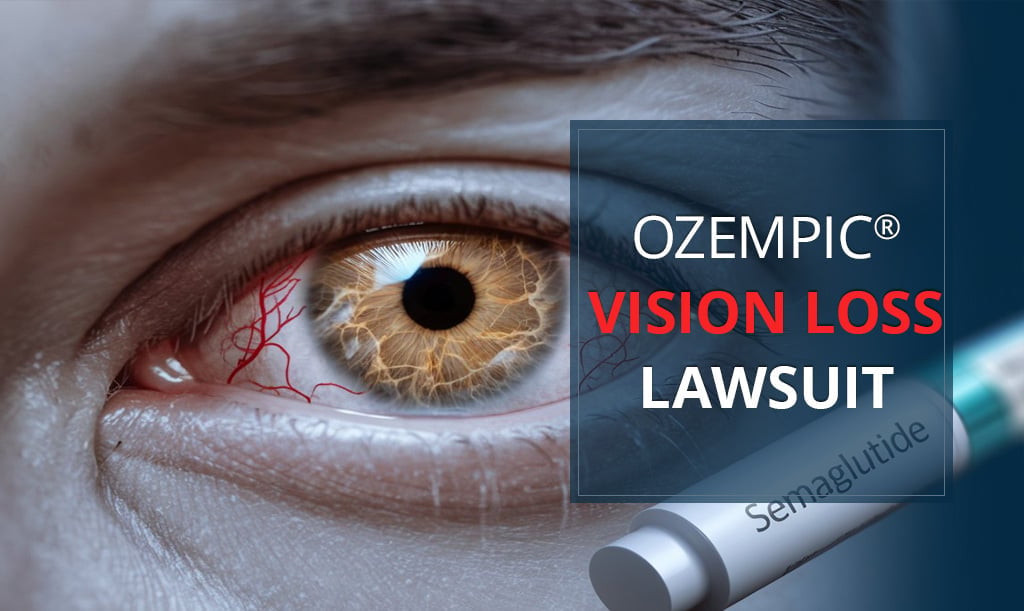 Imagen de sensibilización sobre la demanda por pérdida de visión relacionada con Ozempic