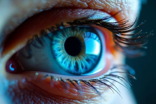 un ojo sano antes de sufrir lesiones por el uso de semaglutida