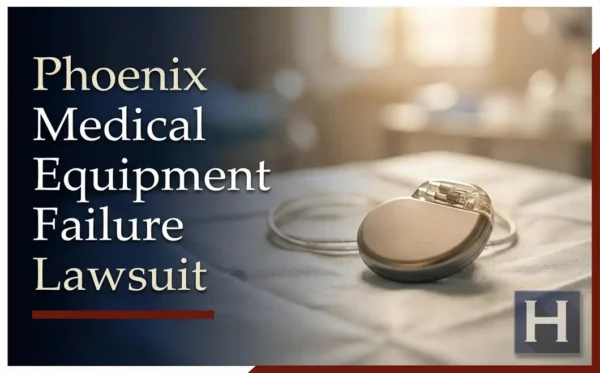 Un dispositivo médico implantable, posiblemente un marcapasos, yace sobre una superficie estéril blanca, lo que pone de manifiesto posibles motivos de preocupación para un abogado especializado en fallos de equipos médicos de Phoenix.