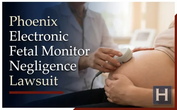 Un profesional médico realiza un monitoreo fetal electrónico a una mujer embarazada, lo que ilustra posibles cuestiones relacionadas con la negligencia en el uso del monitor fetal electrónico que un abogado de Phoenix puede abordar.