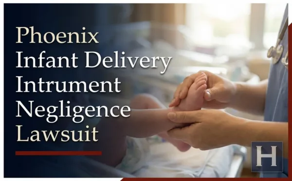 A medical professional in Phoenix gently holds an infant's foot, underscoring the need for an Infant Delivery Intrument Negligence lawyer.
