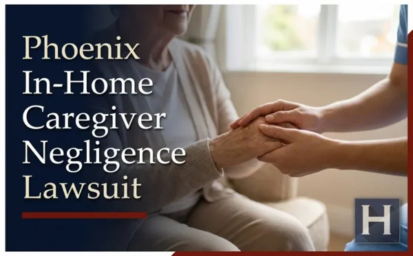 Un cuidador sostiene con delicadeza las manos de una persona mayor, lo que pone de manifiesto posibles casos de negligencia por parte de cuidadores a domicilio que un abogado de Phoenix puede abordar.