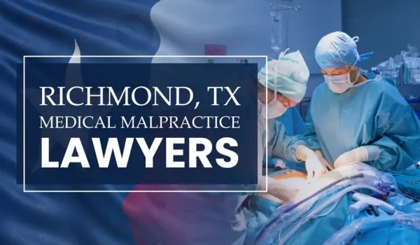 The State flag of Texas blending into a healthcare setting in Richmond where medical negligence has occurred, depicting the need for Medical Malpractice Lawyers to help patients harmed by medical professionals and healthcare facilities.