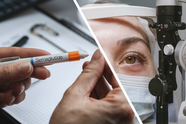 Una mujer se somete a un examen ocular tras desarrollar una NAION por el uso de Ozempic