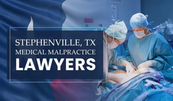 La bandera del Estado de Texas se funde con un entorno sanitario de Stephenville en el que se ha producido una negligencia médica, lo que representa la necesidad de que los abogados especializados en negligencias médicas ayuden a los pacientes perjudicados por los profesionales médicos y los centros sanitarios.