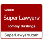 Logotipo de Super Lawyers para Tommy Hastings, calificado como «Super Lawyer» de 5 estrellas
