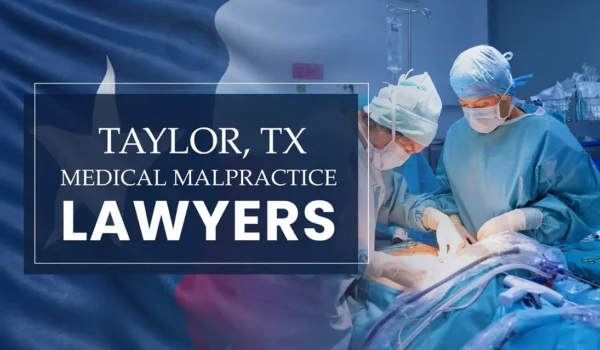 The State flag of Texas blending into a healthcare setting in Taylor where medical negligence has occurred, depicting the need for Medical Malpractice Lawyers to help patients harmed by medical professionals and healthcare facilities.