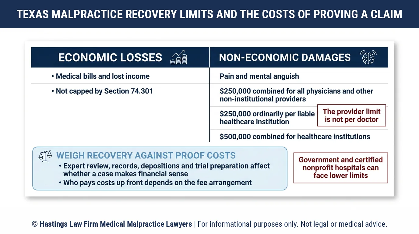 Is a medical malpractice lawsuit worth it in Texas once damage caps and expert review costs are weighed.