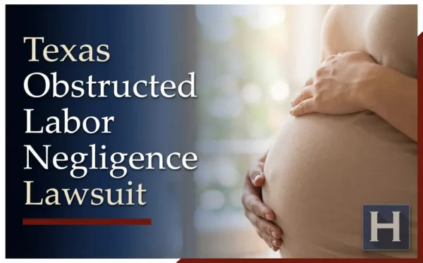 A pregnant woman gently holds her belly, reflecting the need for a Texas Obstructed Labor Negligence lawyer.