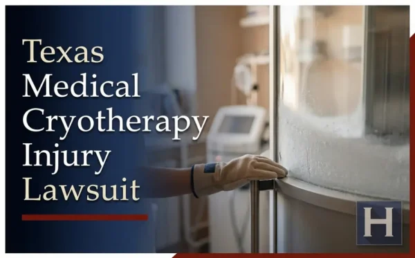 A gloved hand rests on a frosty cryotherapy chamber in Texas, illustrating possible concerns for a Medical Cryotherapy Injury lawyer.