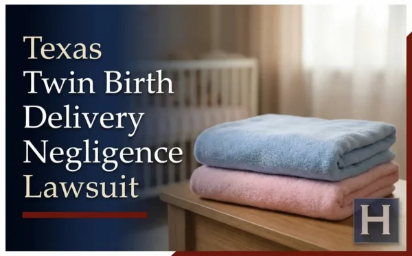 This nursery scene, featuring blue and pink baby blankets and a crib, illustrates the sensitive issues a Texas Twin Birth Delivery Negligence lawyer addresses.