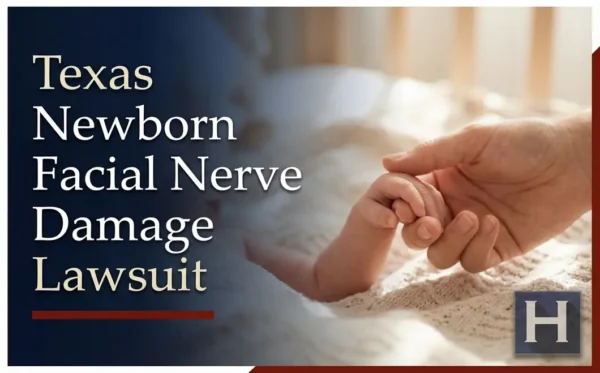 La mano de un padre o una madre sostiene con delicadeza la manita de un recién nacido, lo que pone de relieve las preocupaciones sobre el daño al nervio facial en recién nacidos (Texas), un problema que un abogado puede ayudar a resolver.