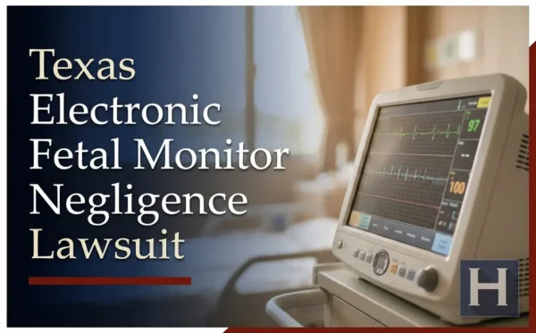 A medical monitor showing vital signs in a hospital room illustrates the focus of a Texas Electronic Fetal Monitor Negligence lawyer.